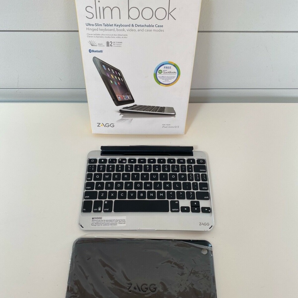 Zagg Ultra-Slim Tablet Keyboard & Detachable Hinged Case ipad mini 2/3